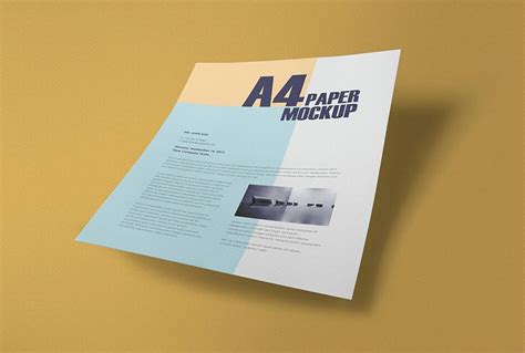 Floating A4 Sheet Of Paper Mockup Free Mockups Best Free Psd Mockups