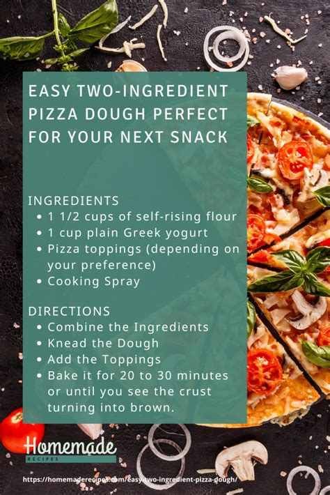 Easy Two Ingredient Pizza Dough Perfect For Your Next Snack Recipe Card