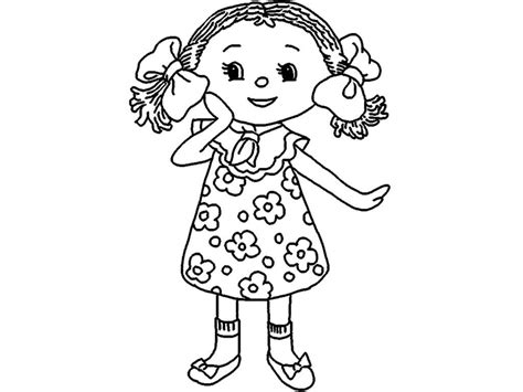 Dibujos de Muñeca Niña para Colorear para Colorear, Pintar e Imprimir