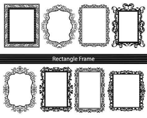 Decorative Rectangle Frame Svg Square Frame Frame Svg Etsy Australia