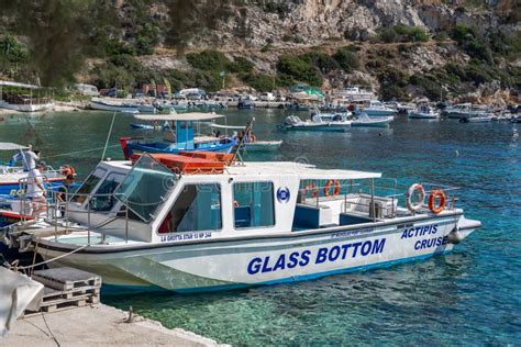 Zakynthos Greece August 20 2019 Glass Bottom Turtle Hunting Boat