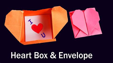 Diy Origami Heart Box And Envelope For Valentines Day Youtube