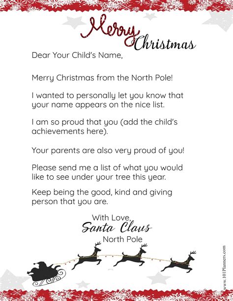 Free Letter From Santa Printable Web The Dear Santa Letter Templates