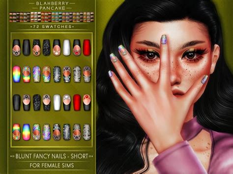 Blahberry Pancake Blunt Fancy Nails Short The Sims 4 Download