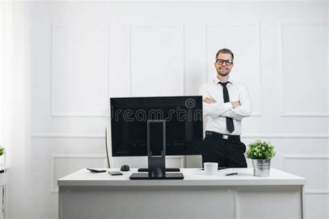 Successful Businessman Working In His Office Stock Image Image Of