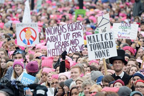 Demonstrators Attend The Rally At The Womens March On Washington On