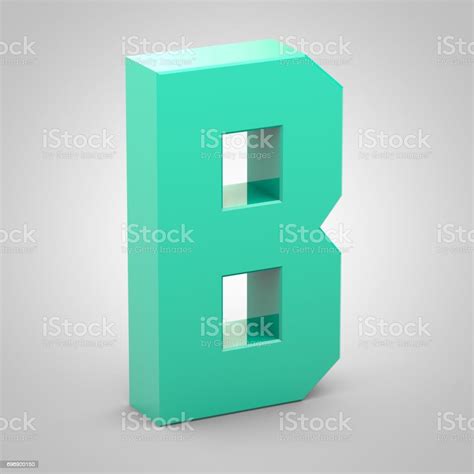 Isometric Letter B Uppercase Isolated On White Background Stock Photo