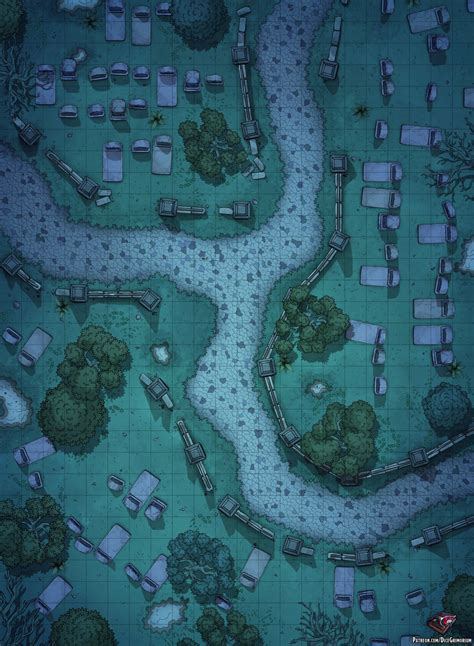 Graveyard D D Map For Roll And Tabletop Dice Grimorium