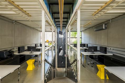 Container Green Roofs Cool Co Working Shipping Container Office In Brazil