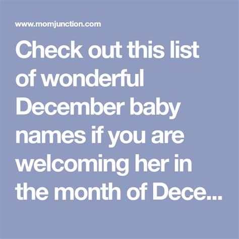 December Baby Names 48 Names For Babies Born In December December