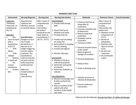 Ncp Hyperthermia Docx Nursing Care Plan Nursing Diagnosis The Best