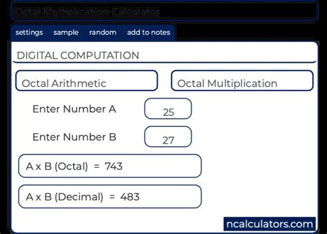 Octal Multiplication Calculator