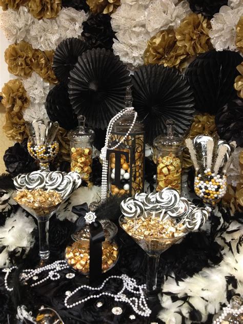 Mar 22, 2021 · the great gatsby party themes are perfect for every type of celebration — be it a wedding, corporate event, or milestone birthday party. Great Gatsby themed candy buffet.... gold, black and ivory ...