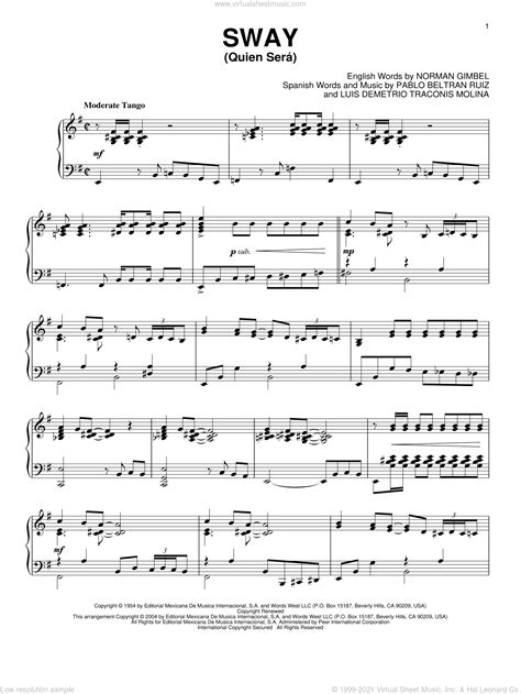 Classical, popular and original music. Martin - Sway (Quien Sera), (intermediate) sheet music for ...