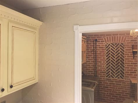 Joint compound + fake brick wall paneling = fun farmhouse german schmear accent wall on the cheap! Floor Tile That Looks Like Brick | GoodDesign