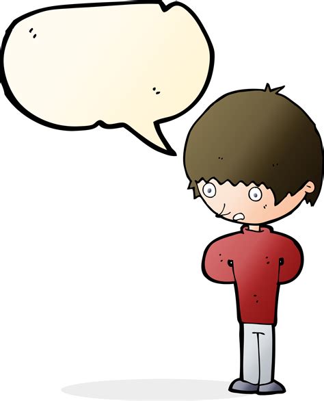 Cartoon Nervous Boy With Speech Bubble 36351745 Png