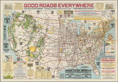 Highway Network Map Of The United States 1926 4593 × 3196 Oldmaps
