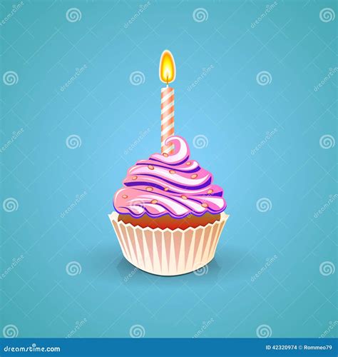 Birthday Greeting Card With Cupcake Stock Illustration Illustration