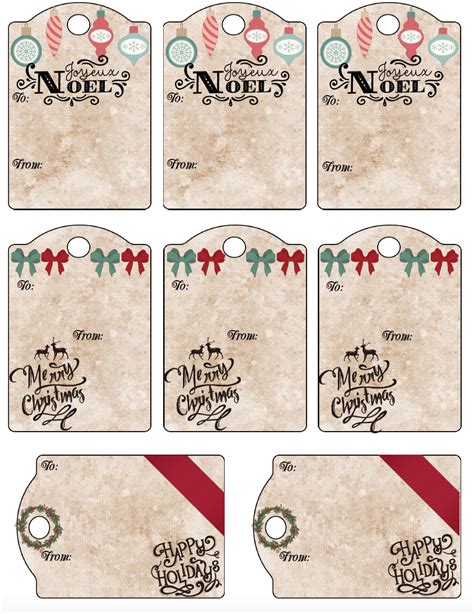 Free Holiday Gift Tags Printable