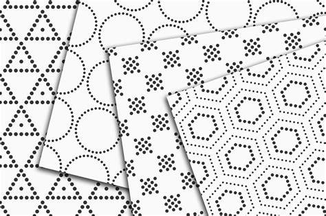 10 Seamless Dotted Geometric Vector Patterns