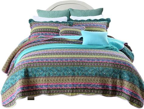 Hnnsi Bohemian Quilt Comforter Sets King Size 3 Pieces