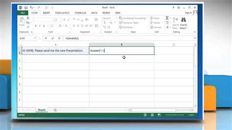 How To Convert Text To Lower Case In Excel 2013 Excel Tutorial Youtube