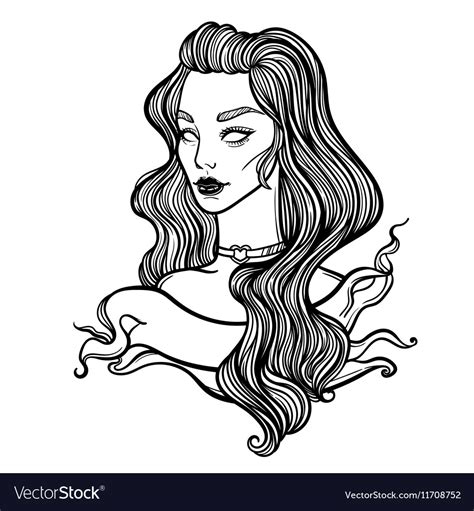 Cute Art Card With Vampire Gothic Girl Royalty Free Vector