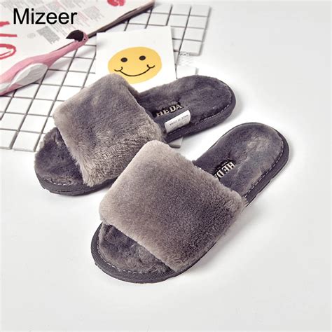 2016 Winter Warm Cute House Slippers Women Indoor Fashion Furry