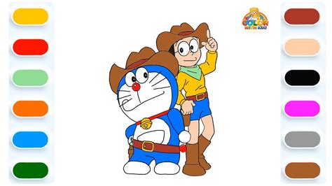 Learn To Draw Doraemon The Nobita The Cowboy Drawing And Coloring