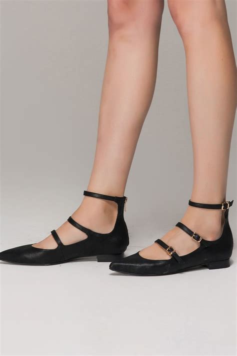 Flat Pointed Ankle Strap Shoes Ankle Strap Shoes Shoes Closed Toe Shoes