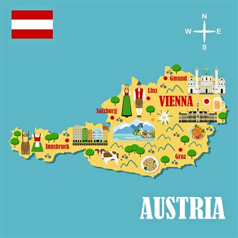Austria Map Of Major Sights And Attractions