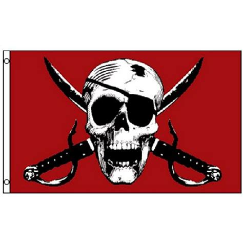 Crimson Pirate Flag Skull And Swords Large 4 X 6 Foot Mutiny Outdoor