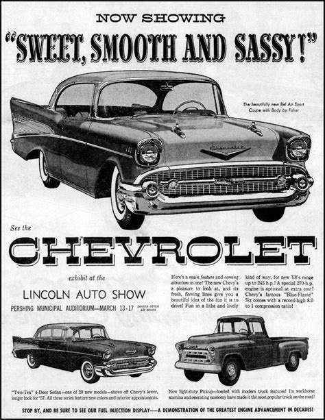 Vintage Newspaper Advertising For The 1957 Chevrolet Automobile In The