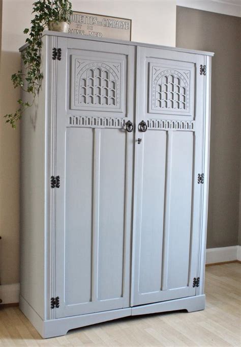 Large Vintage Shabby Chic Painted Wardrobe Armoire In New Malden