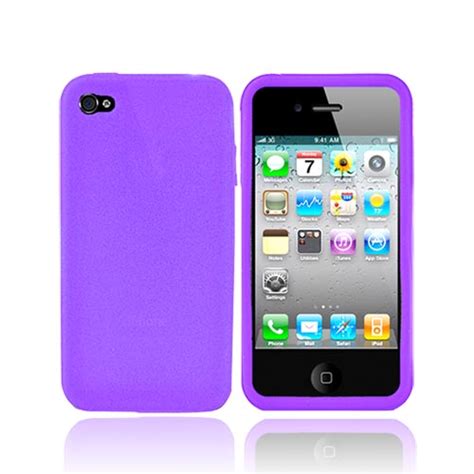 Buy The Cute Apple Iphone 4 Silicone Case Purple Shipped Free