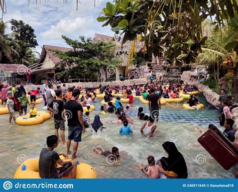 Slanik Waterpark Is One Of The Largest Water Parks In Lampung Editorial