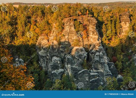 Rock Formation In The Elbe Sandstone Mountains Stock Photo Image Of