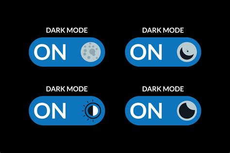 Dark Mode On Switch Buttons Icon On Blue Background 13210118 Vector