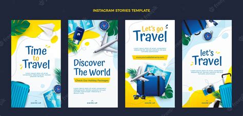 Premium Vector Realistic Travel Instagram Stories Template