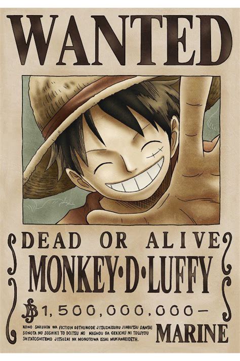 Monkey D Luffy Bounty Wanted Poster Current Wano Country Arc Manga