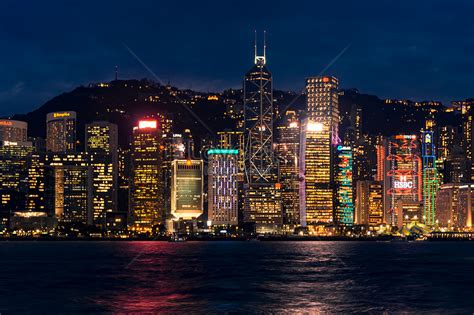 Nightscape Of Victoria Harbour Hong Kong Photo Imagepicture Free