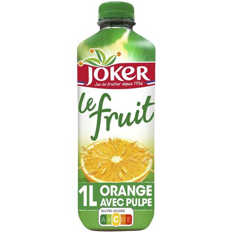 Joker Jus Dorange Le Fruit Avec Pulpe Sans Sucres Ajoutés 1l Pas Cher