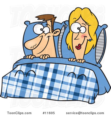 Cartoon Happy Couple In Bed 11605 By Ron Leishman