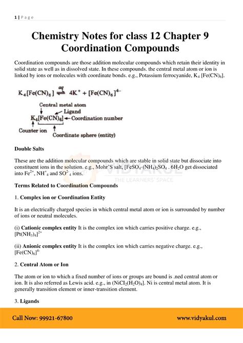 Ncert cbse notes for class 1 to 12 maths science english, hindi, sst, physics, chemistry all subject chapter wise for study and free download in pdf. Rbse Class 12 Chemistry Notes In Hindi : Coordination ...