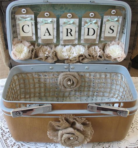 Sale Vintage Suitcase Wedding Card Box Wedding Card Holder