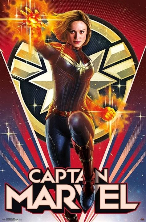 Captain Marvel promo posters featuring Carol Danvers, Goose, and Talos