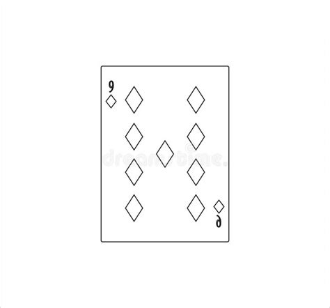 Illustration Of A Nine Of Clubs Playing Card With Isolated On A White