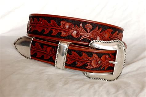 Custom Made Hand Tooled Leather Belt Your Size By Lone Tree Leather