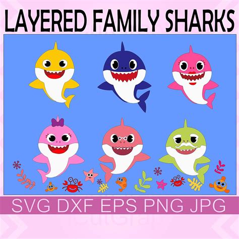 Baby Shark Layered Svg Free For Silhouette Layered Svg Cut File