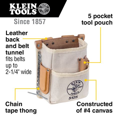 Tool Pouch 5 Pocket Canvas 5125 Klein Tools